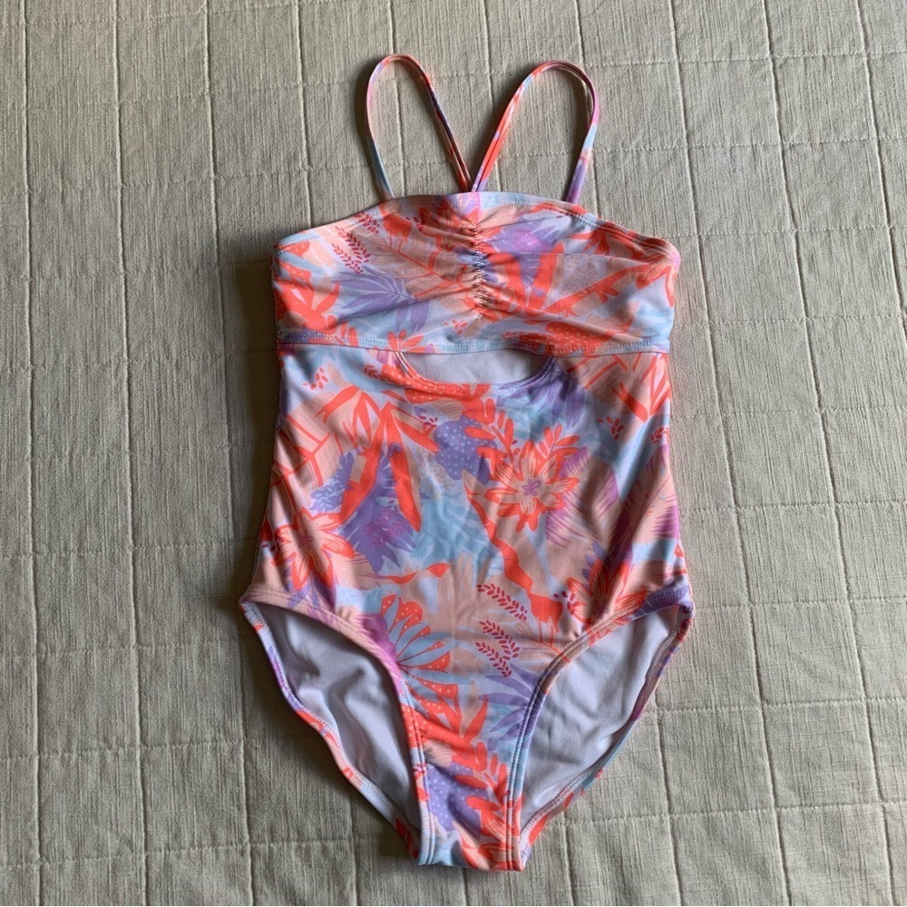 Art Class Girl’s Tropical Plant Swimsuit Bathing Suit Size‎ L 10/12